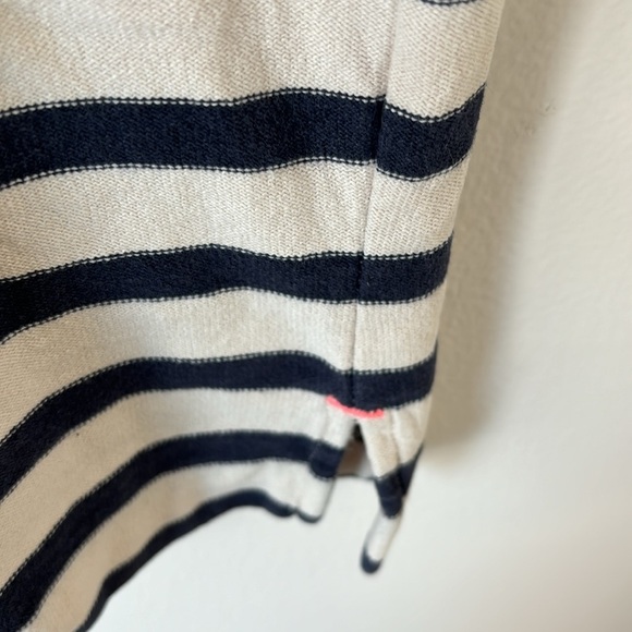 J Crew | 100% Cotton 3/4 Sleeve Navy Stripe Nautical Crewneck contrast stitch - Picture 4 of 6